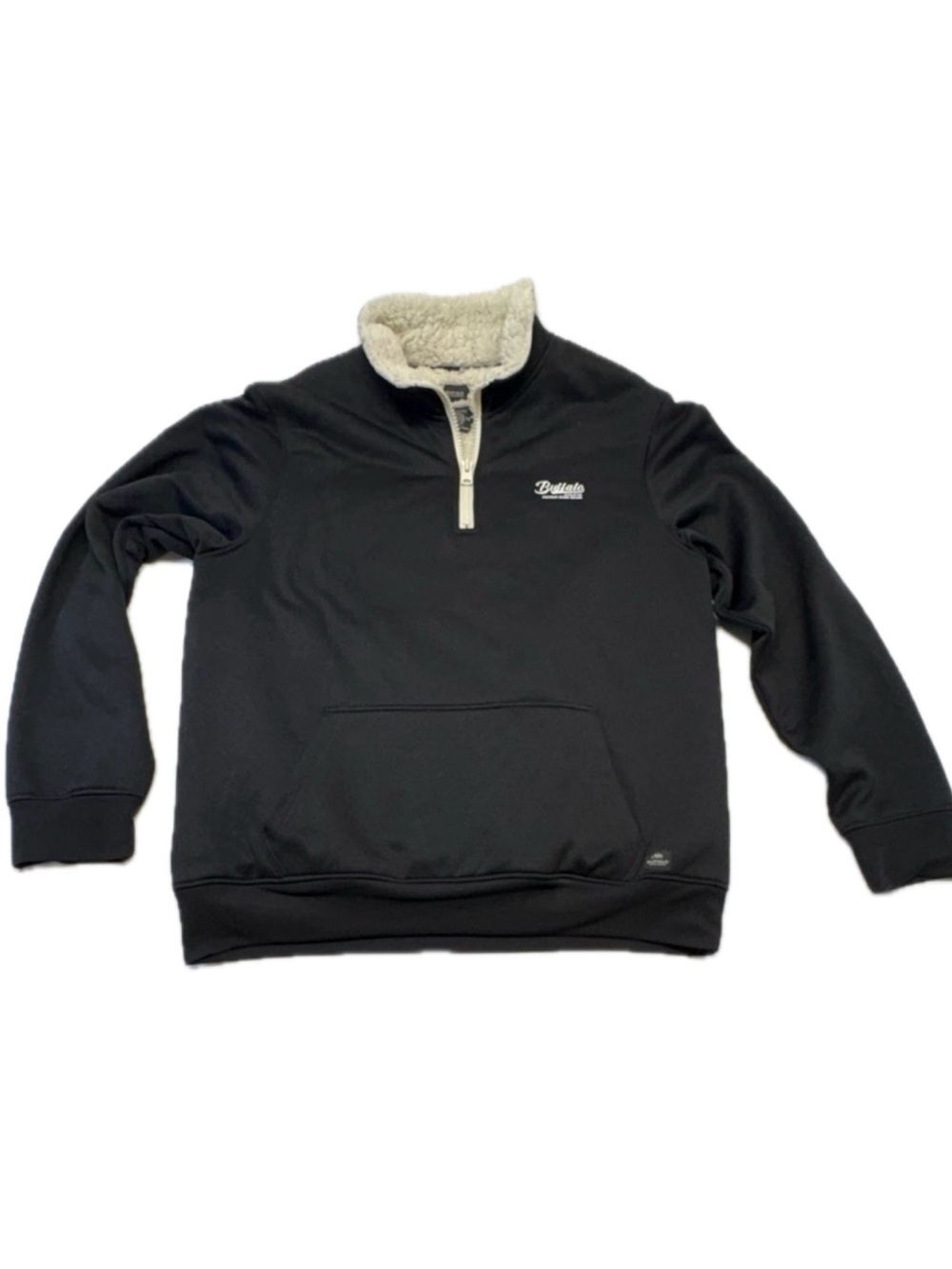 Buffalo David Bitton Black Quarter Zip Sherpa Lined Pullover Fleece XL